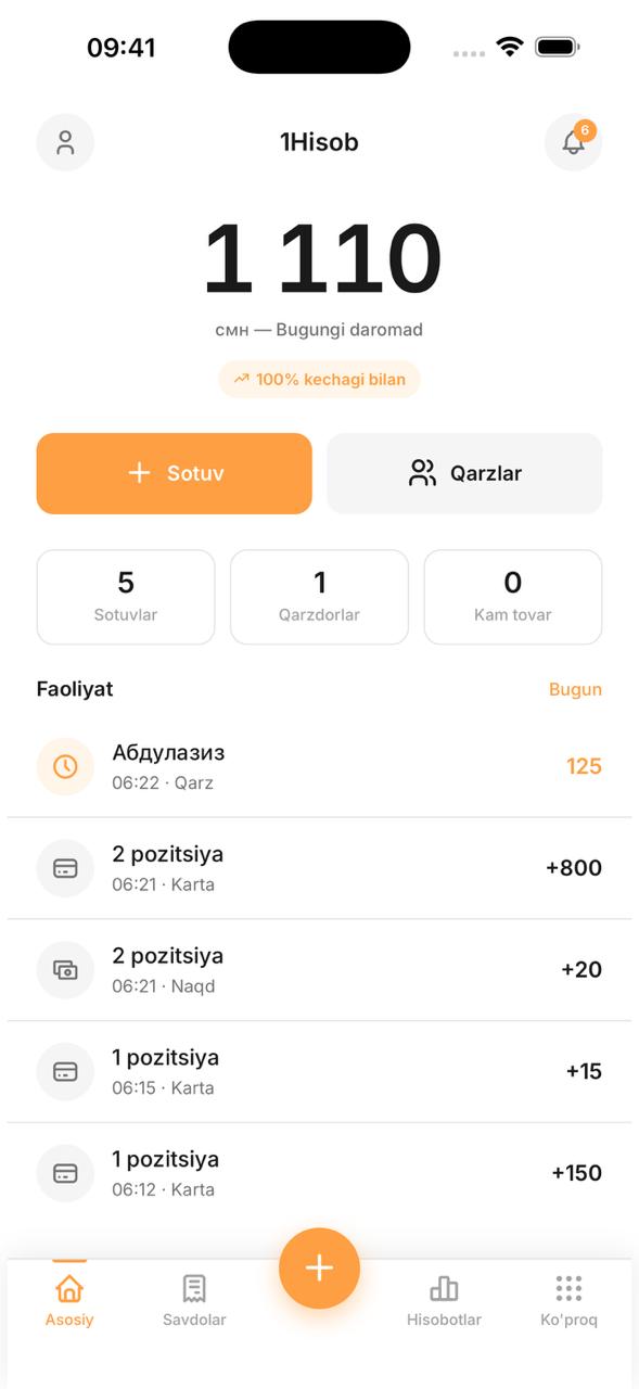1Hisob Lite,Home